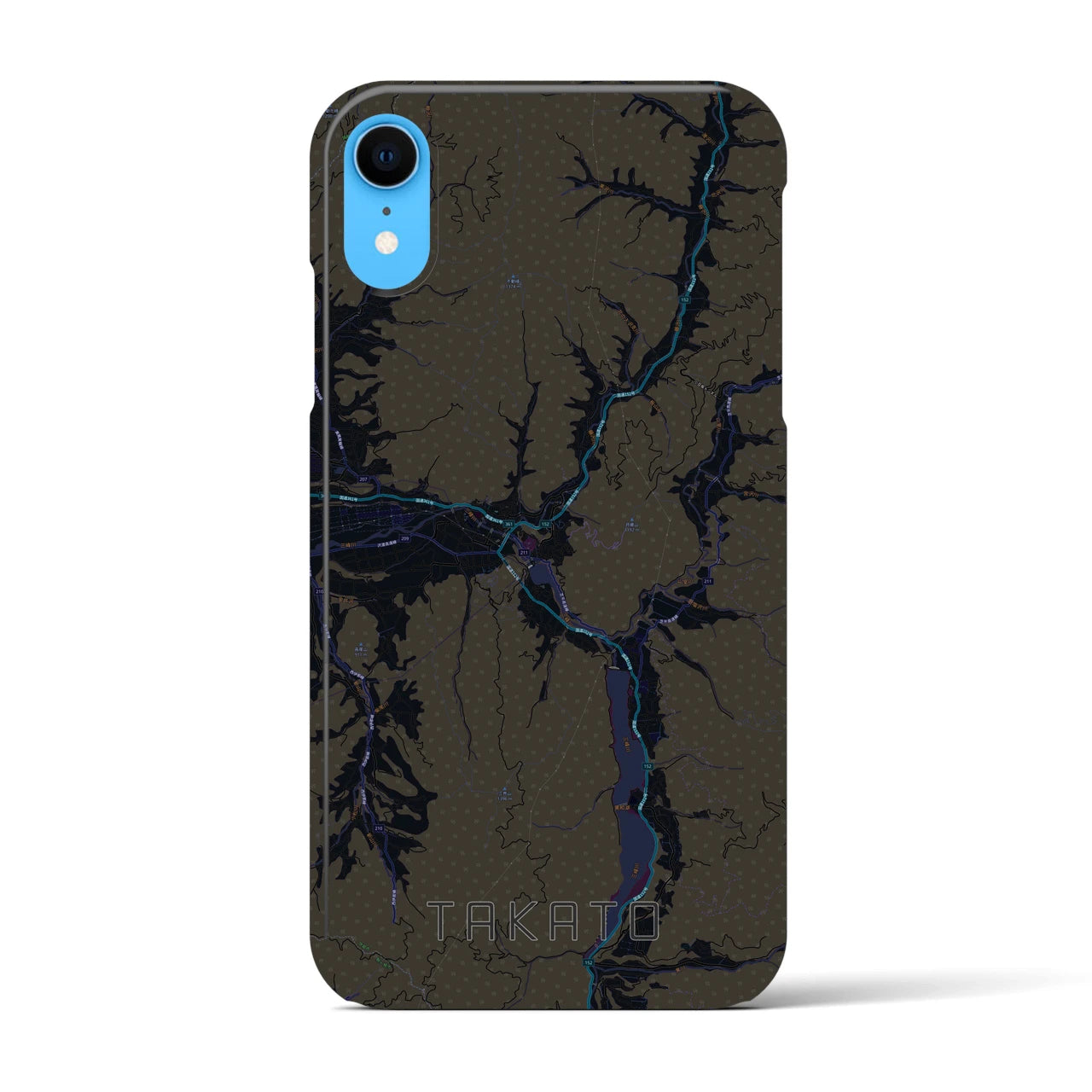 【高遠(長野県)】地図柄iPhoneケース(バックカバータイプ)