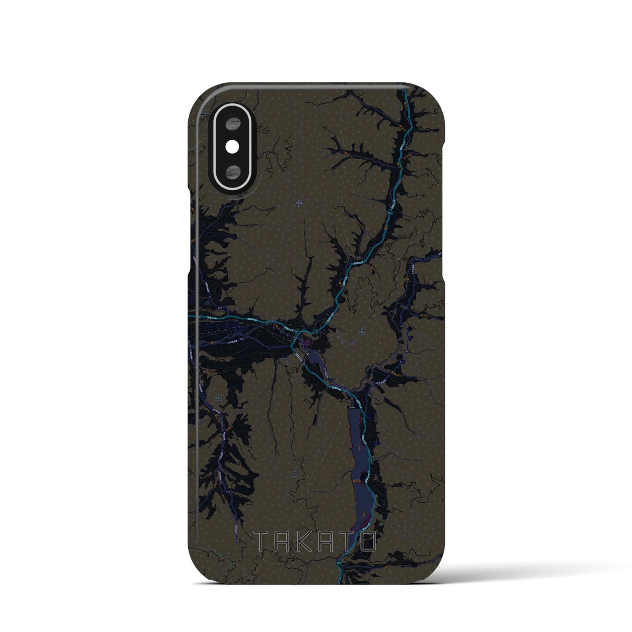 【高遠(長野県)】地図柄iPhoneケース(バックカバータイプ)