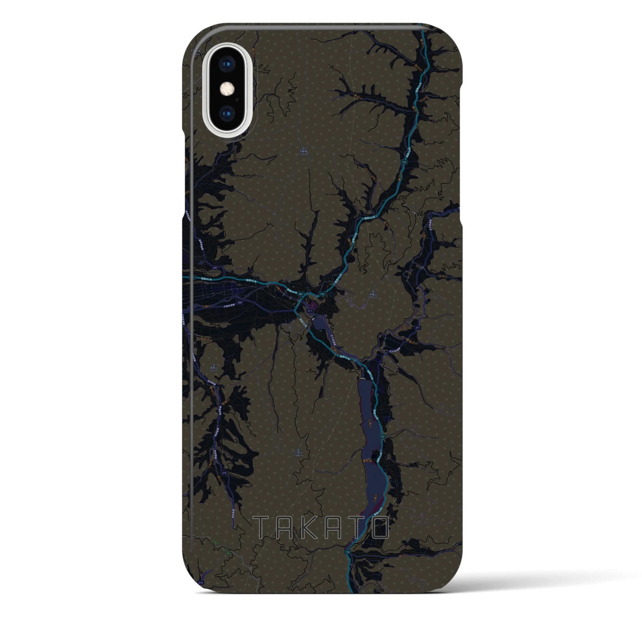 【高遠(長野県)】地図柄iPhoneケース(バックカバータイプ)