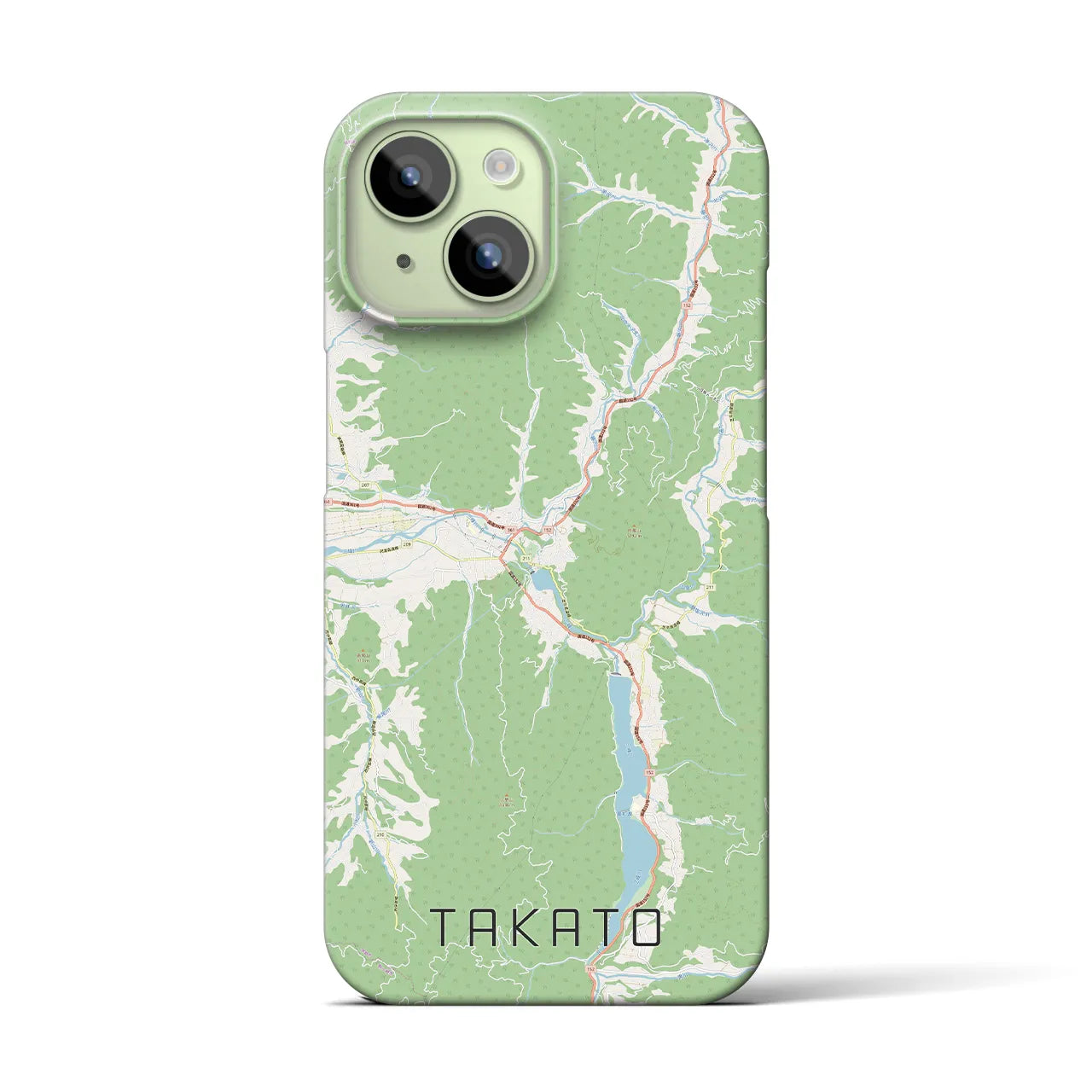 【高遠(長野県)】地図柄iPhoneケース(バックカバータイプ)