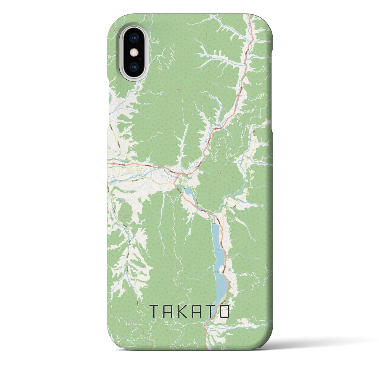 【高遠(長野県)】地図柄iPhoneケース(バックカバータイプ)