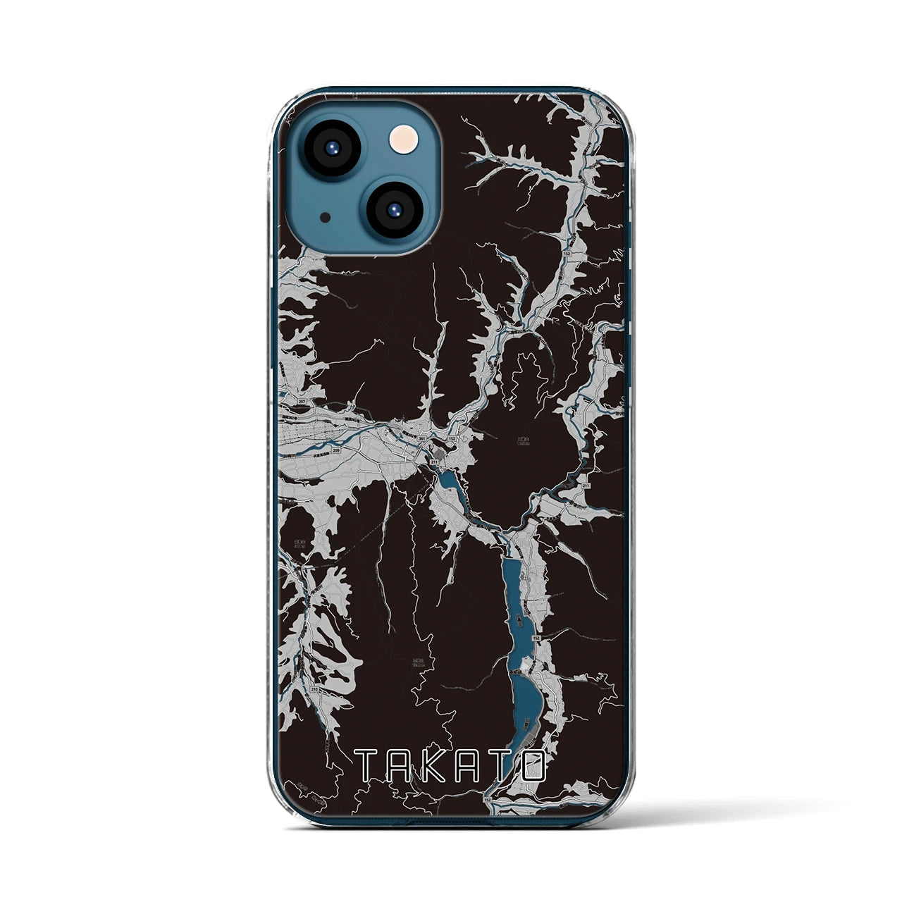 【高遠(長野県)】地図柄iPhoneケース(クリアタイプ)