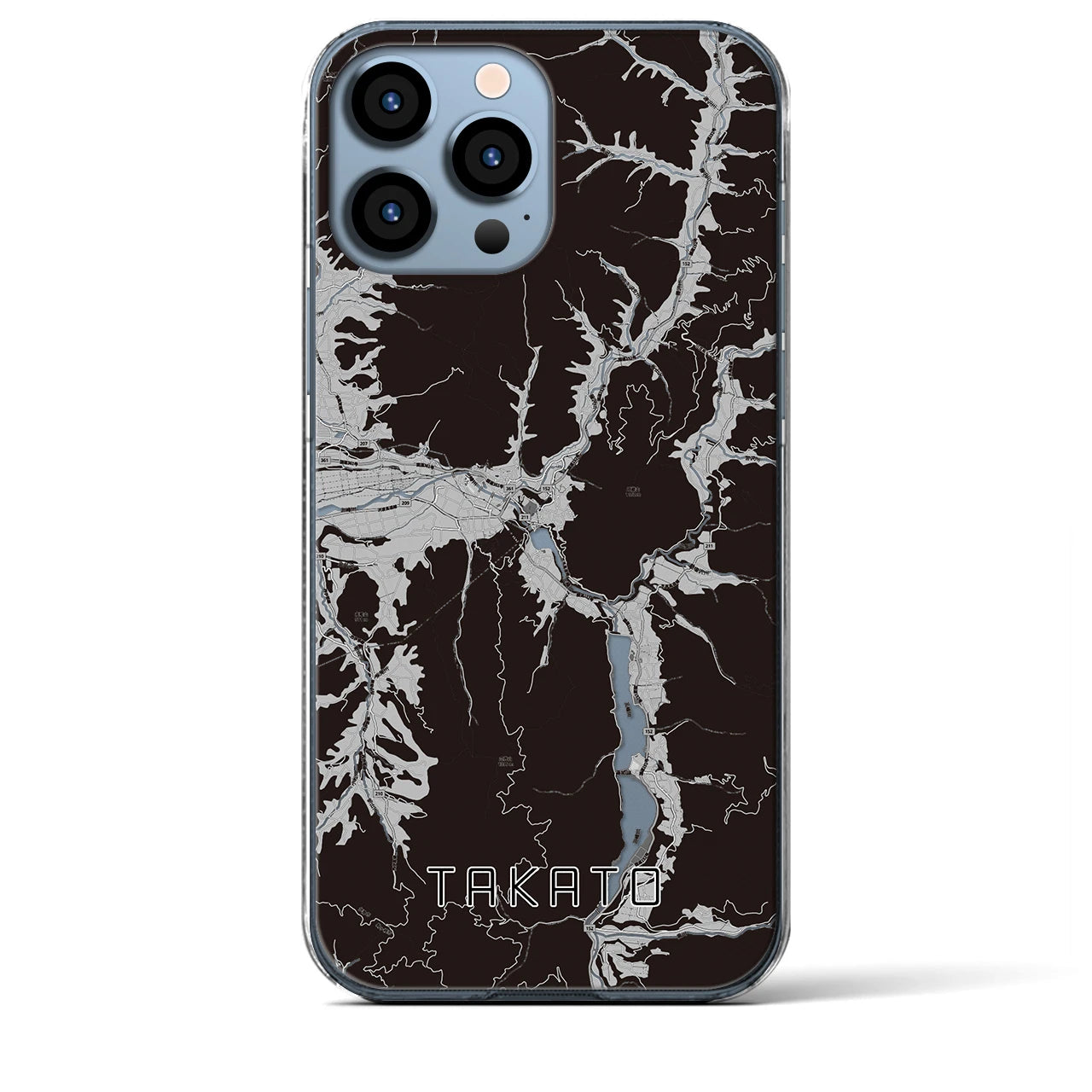 【高遠(長野県)】地図柄iPhoneケース(クリアタイプ)