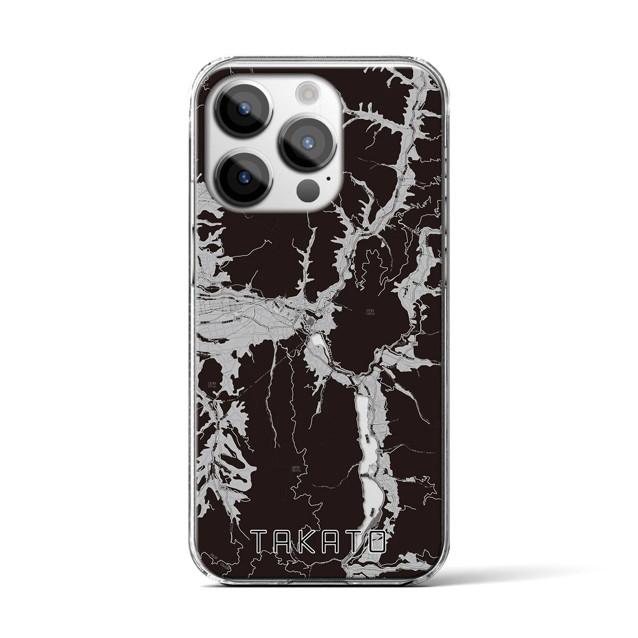 【高遠(長野県)】地図柄iPhoneケース(クリアタイプ)