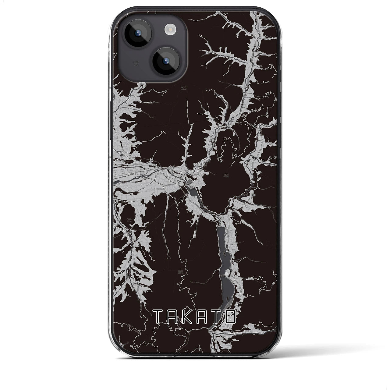 【高遠(長野県)】地図柄iPhoneケース(クリアタイプ)