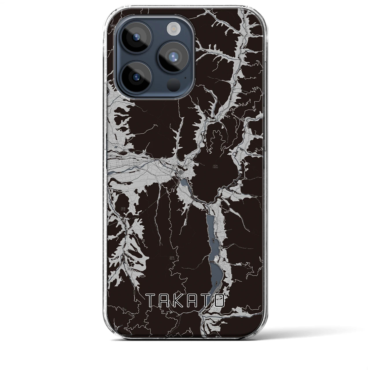 【高遠(長野県)】地図柄iPhoneケース(クリアタイプ)