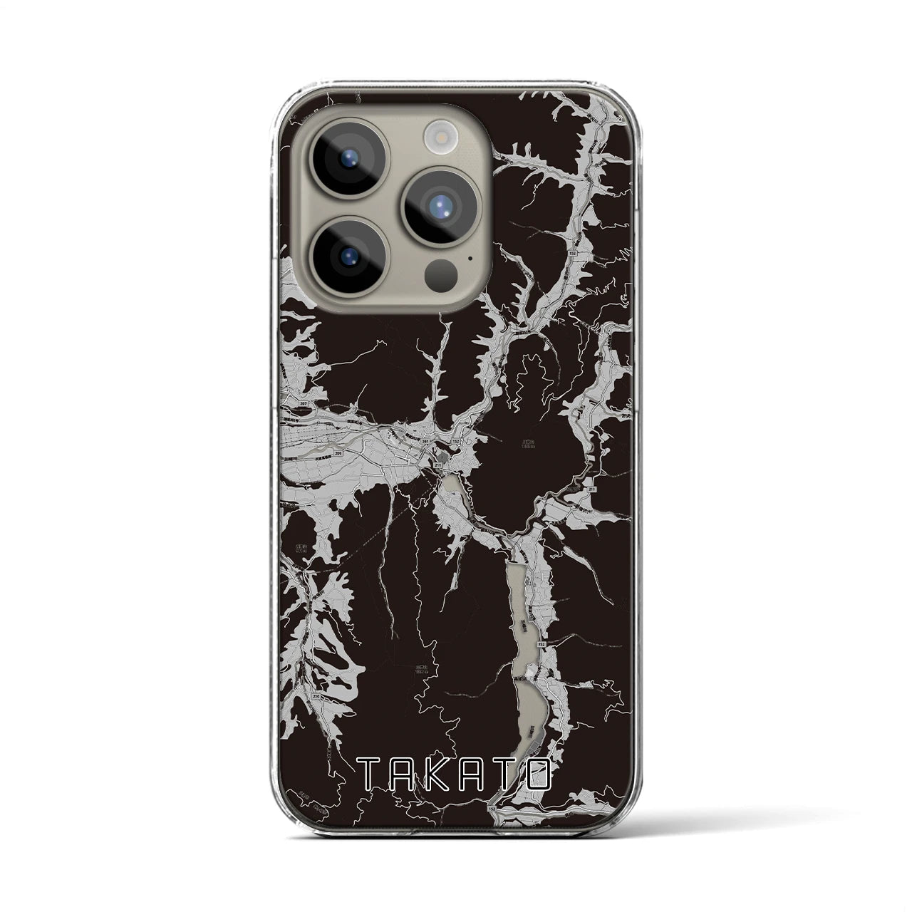 【高遠(長野県)】地図柄iPhoneケース(クリアタイプ)