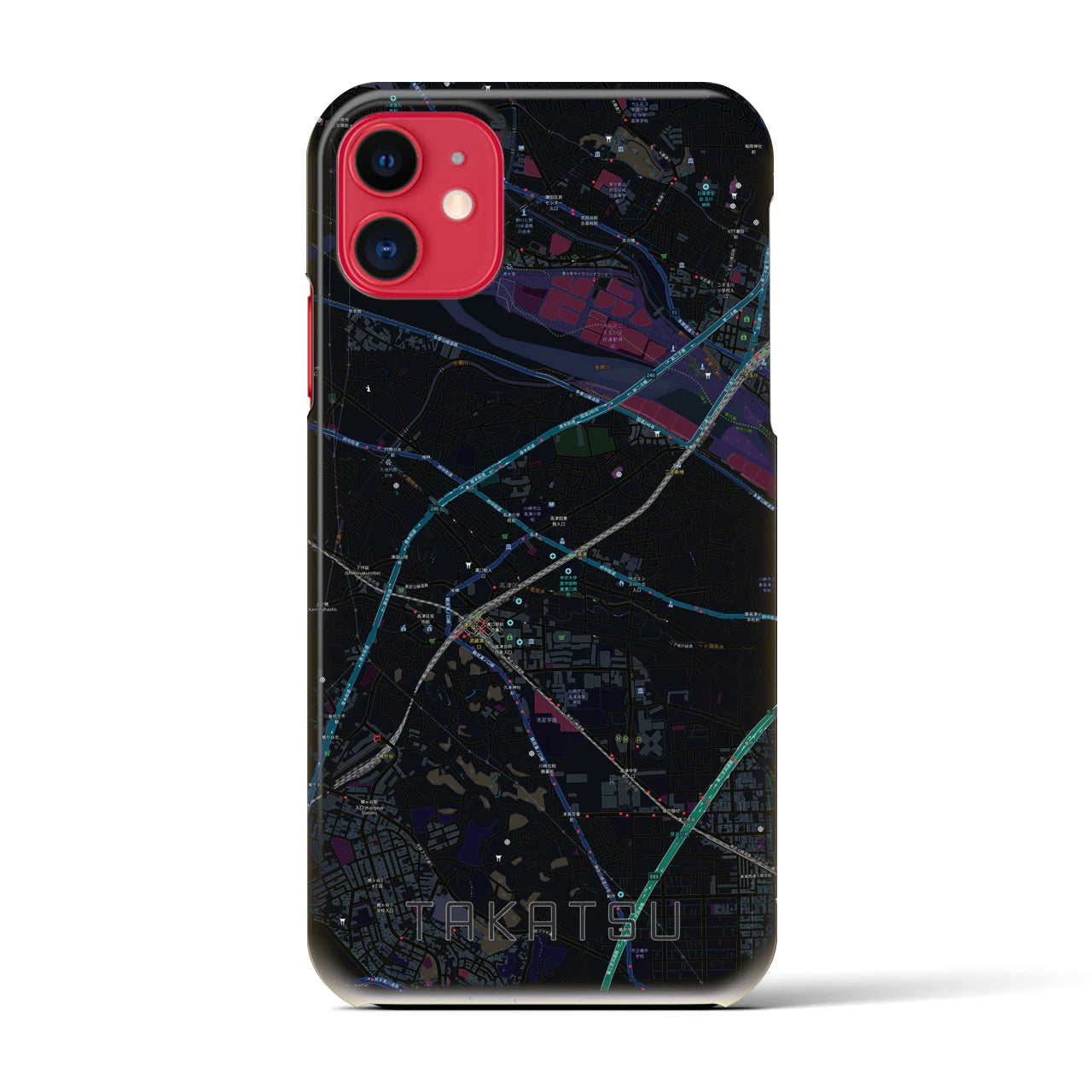 【高津(神奈川県)】地図柄iPhoneケース(バックカバータイプ)
