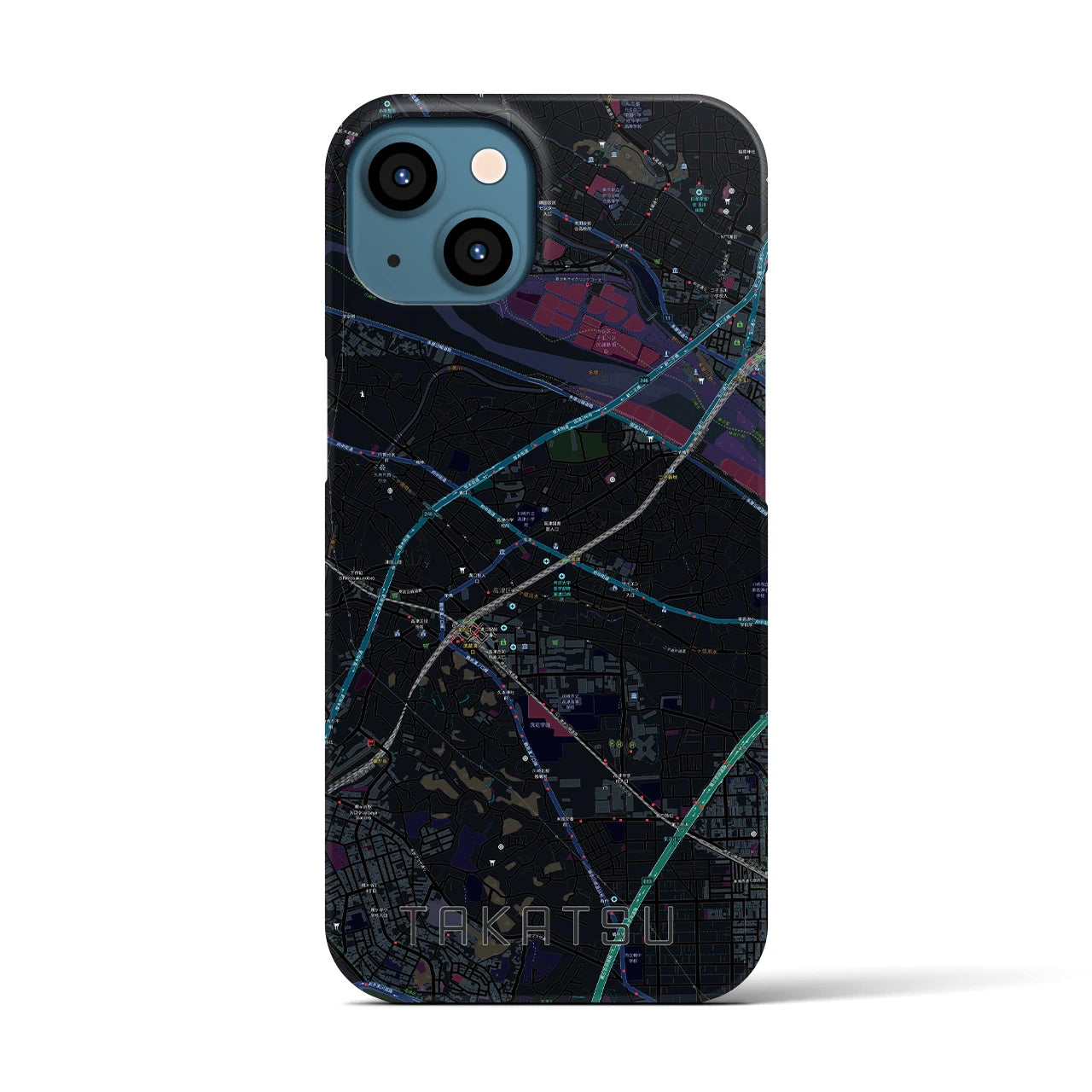 【高津(神奈川県)】地図柄iPhoneケース(バックカバータイプ)