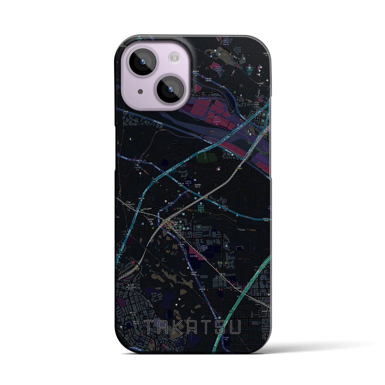 【高津(神奈川県)】地図柄iPhoneケース(バックカバータイプ)