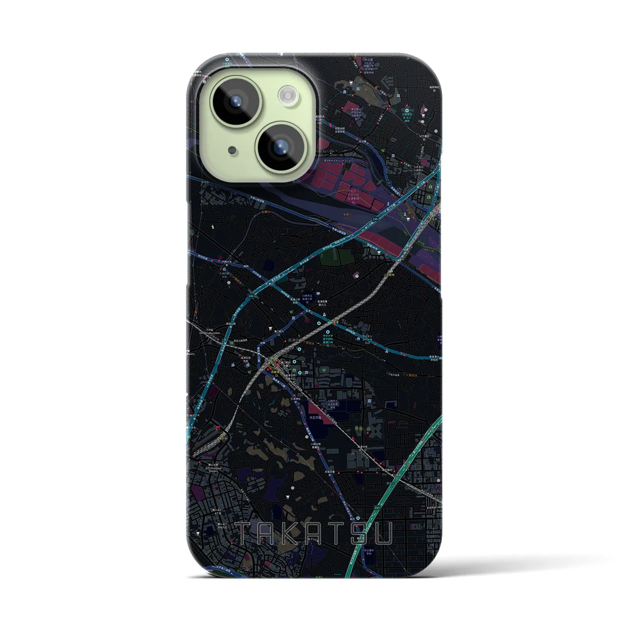 【高津(神奈川県)】地図柄iPhoneケース(バックカバータイプ)
