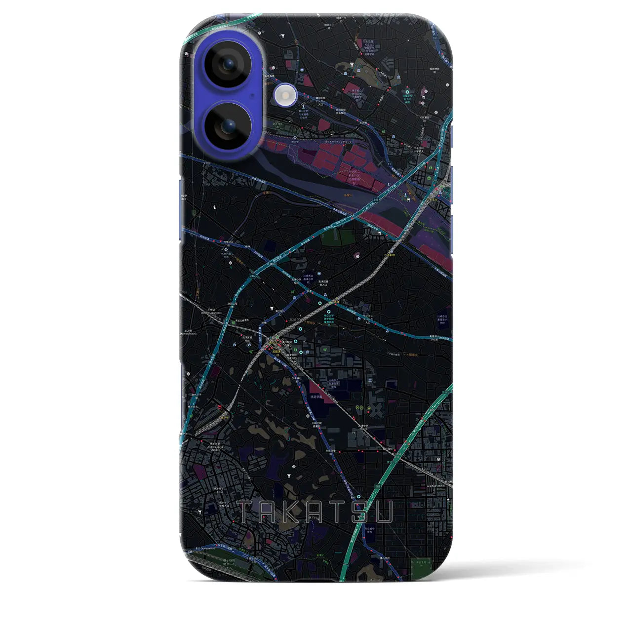 【高津(神奈川県)】地図柄iPhoneケース(バックカバータイプ)