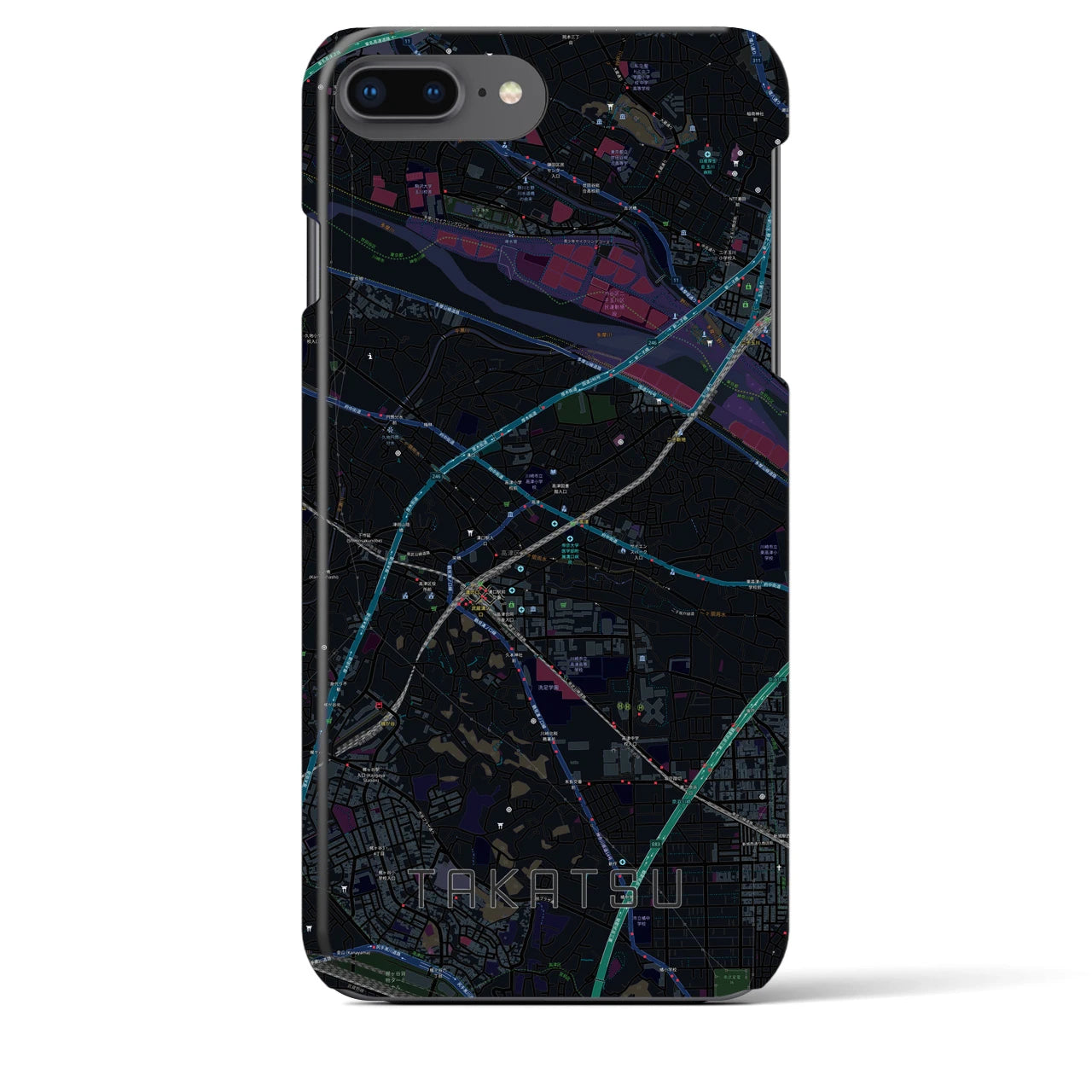 【高津(神奈川県)】地図柄iPhoneケース(バックカバータイプ)