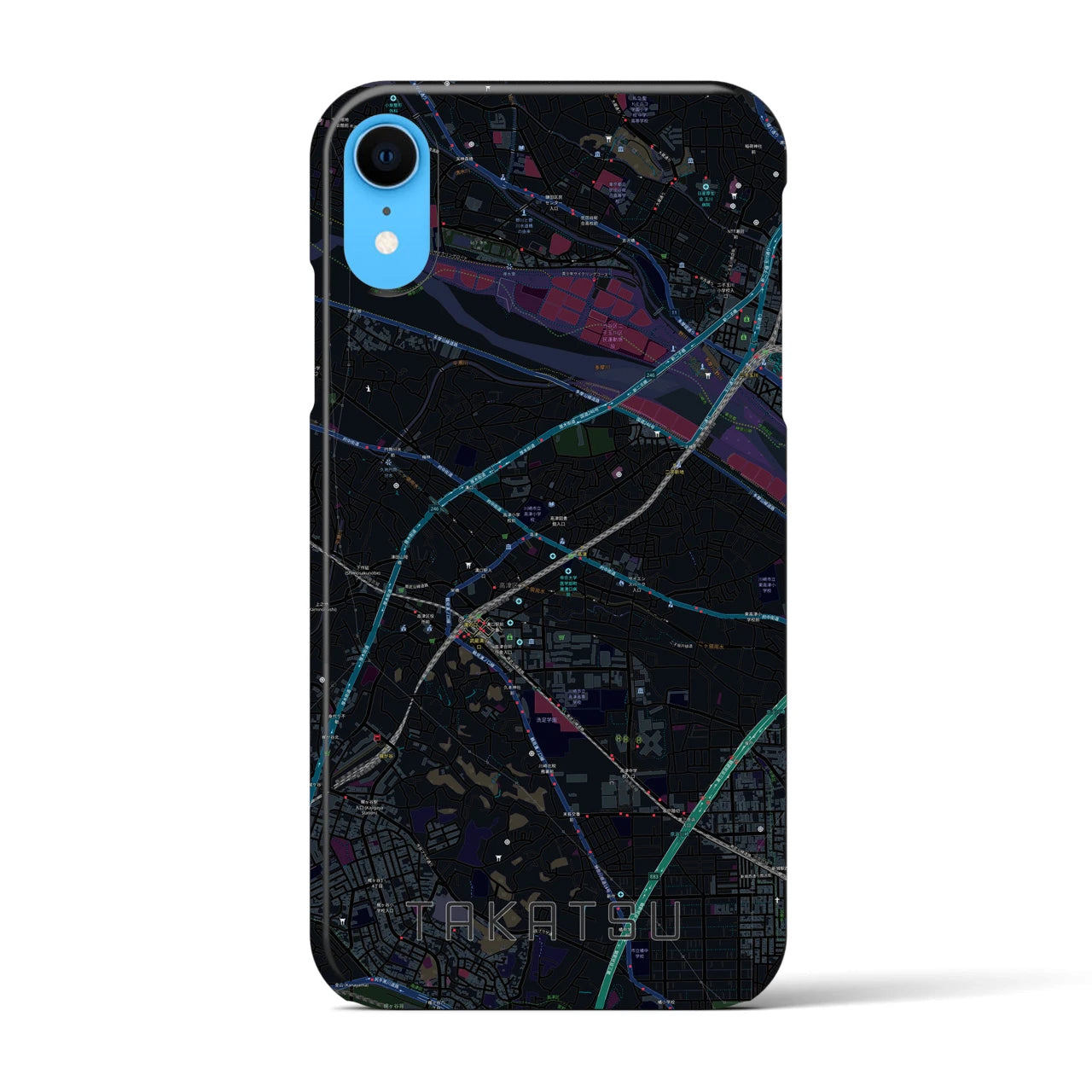 【高津(神奈川県)】地図柄iPhoneケース(バックカバータイプ)