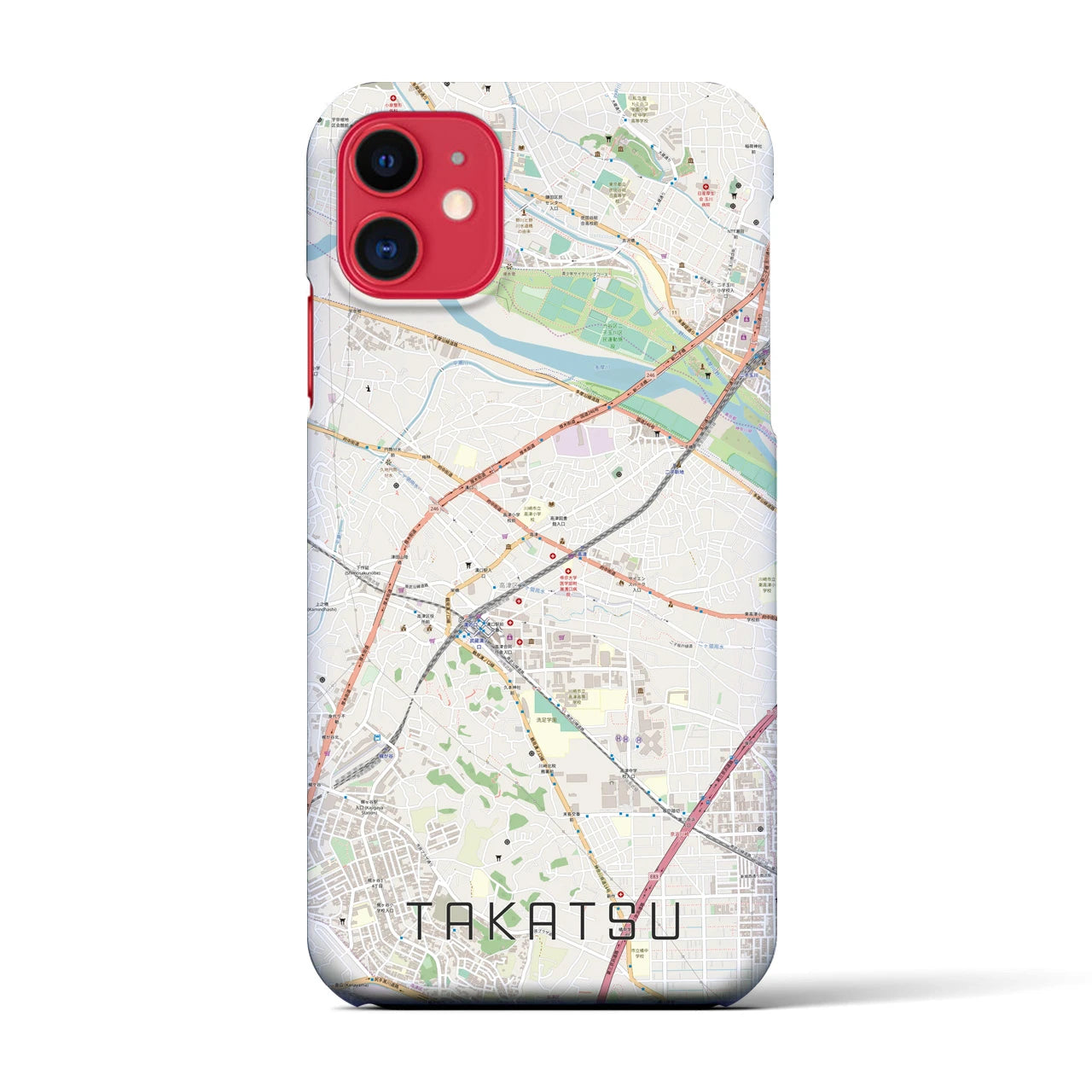 【高津(神奈川県)】地図柄iPhoneケース(バックカバータイプ)