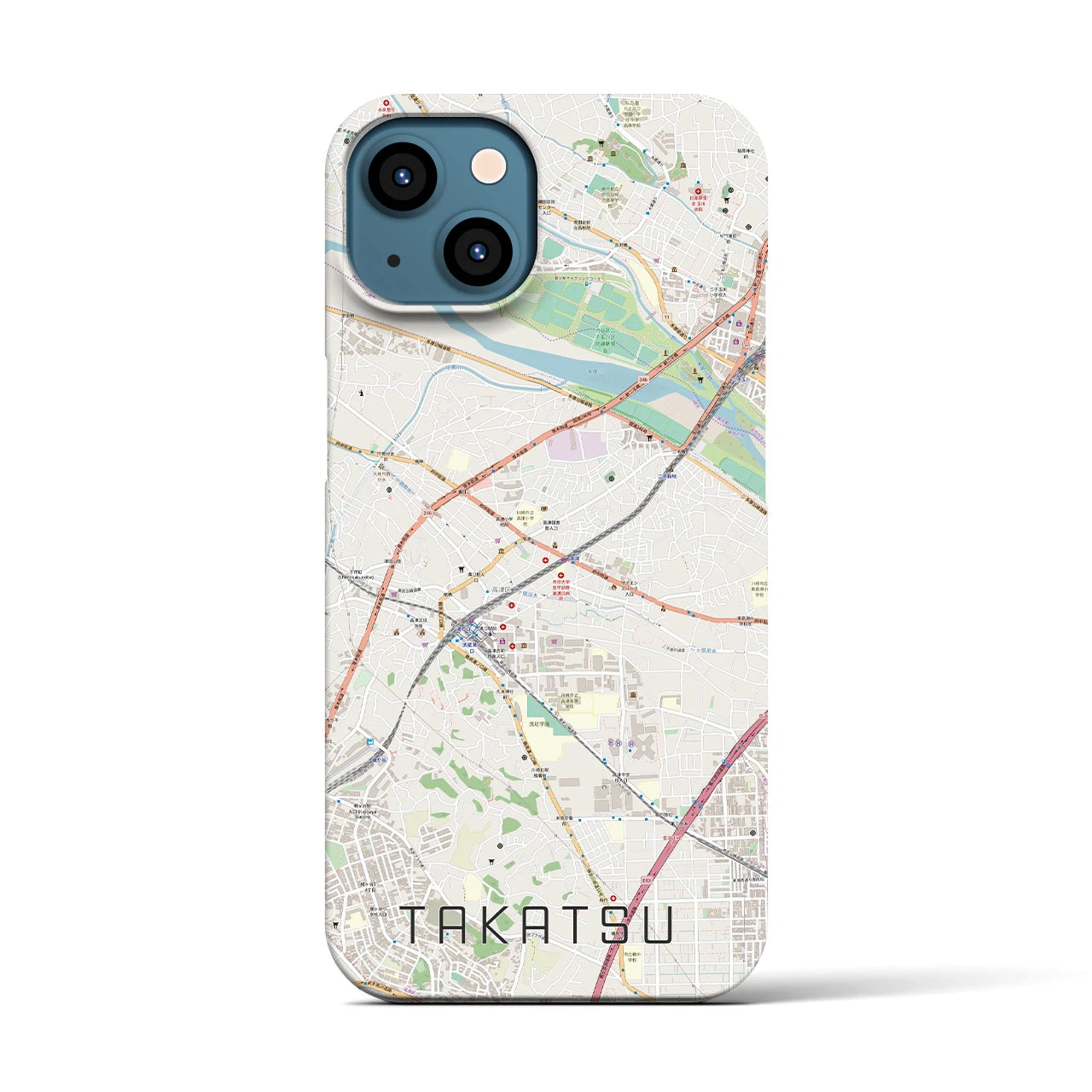 【高津(神奈川県)】地図柄iPhoneケース(バックカバータイプ)