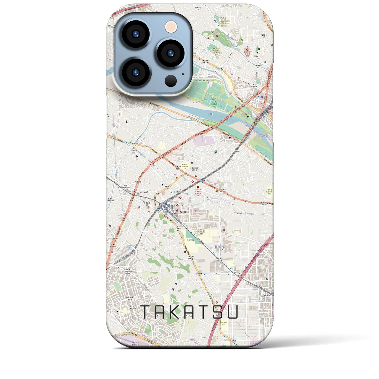 【高津(神奈川県)】地図柄iPhoneケース(バックカバータイプ)