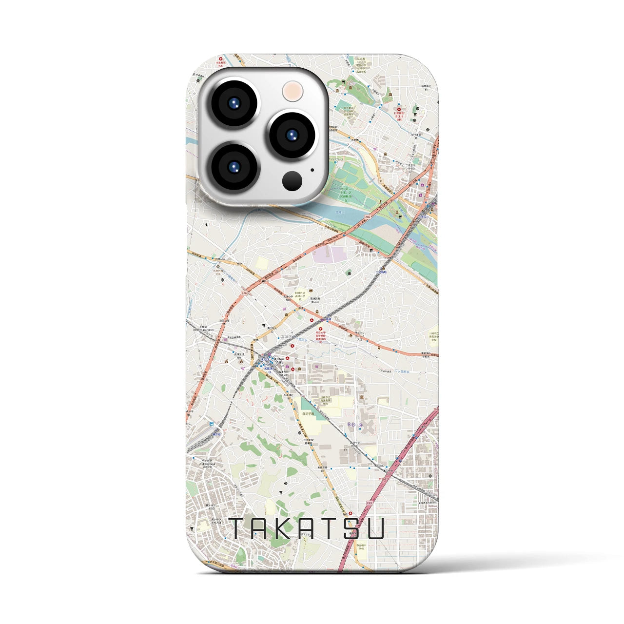 【高津(神奈川県)】地図柄iPhoneケース(バックカバータイプ)