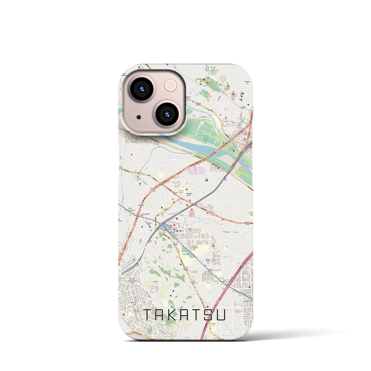 【高津(神奈川県)】地図柄iPhoneケース(バックカバータイプ)