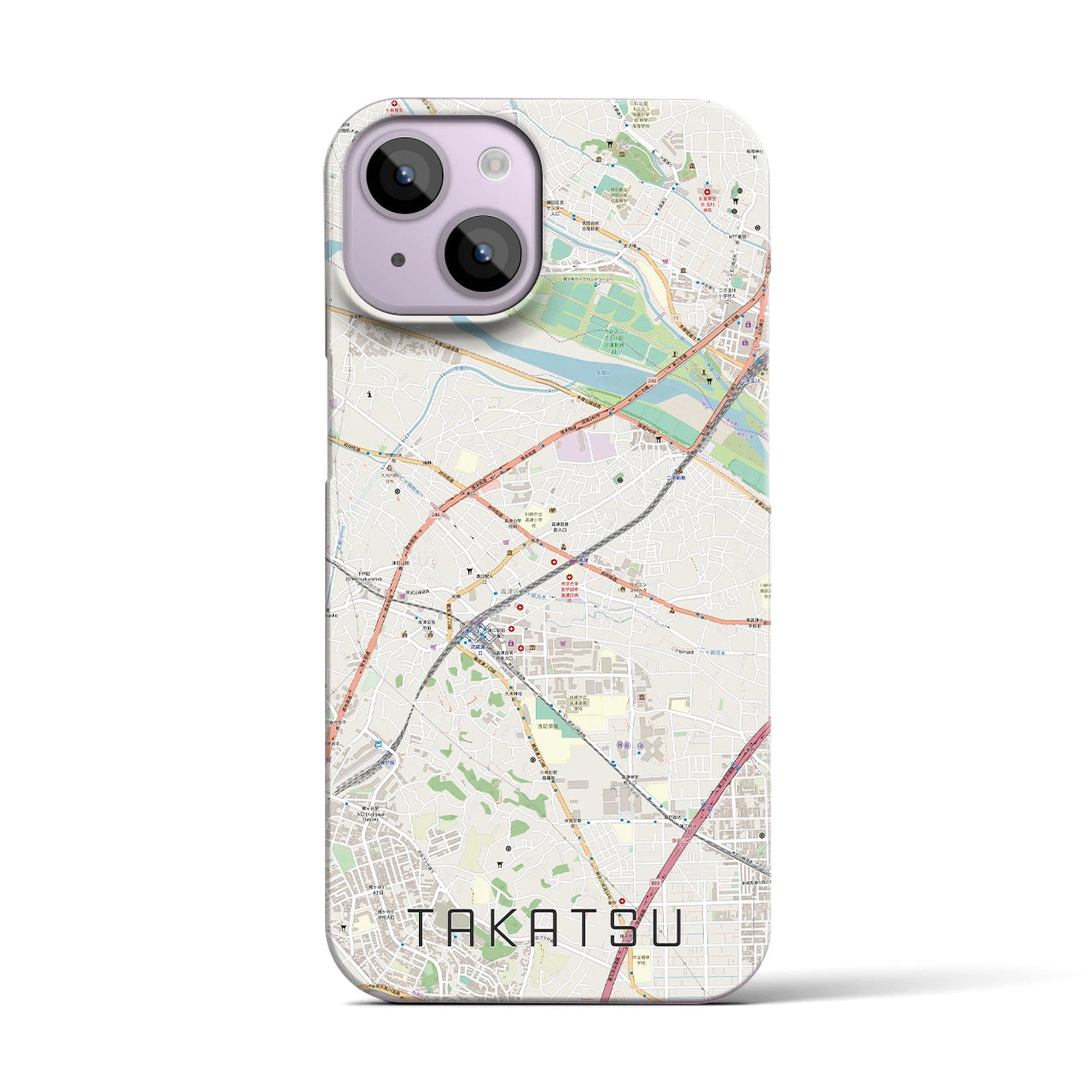 【高津(神奈川県)】地図柄iPhoneケース(バックカバータイプ)