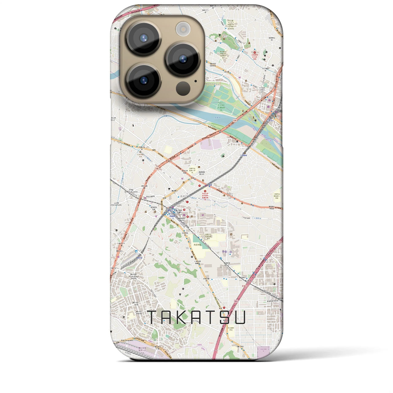 【高津(神奈川県)】地図柄iPhoneケース(バックカバータイプ)
