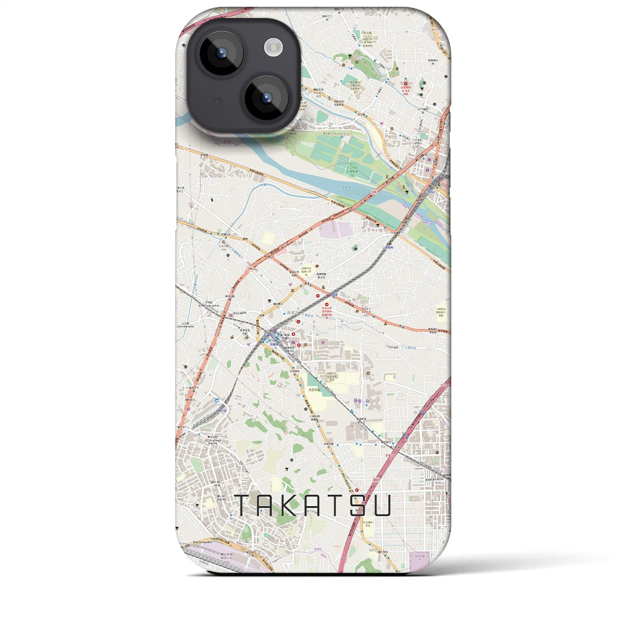 【高津(神奈川県)】地図柄iPhoneケース(バックカバータイプ)