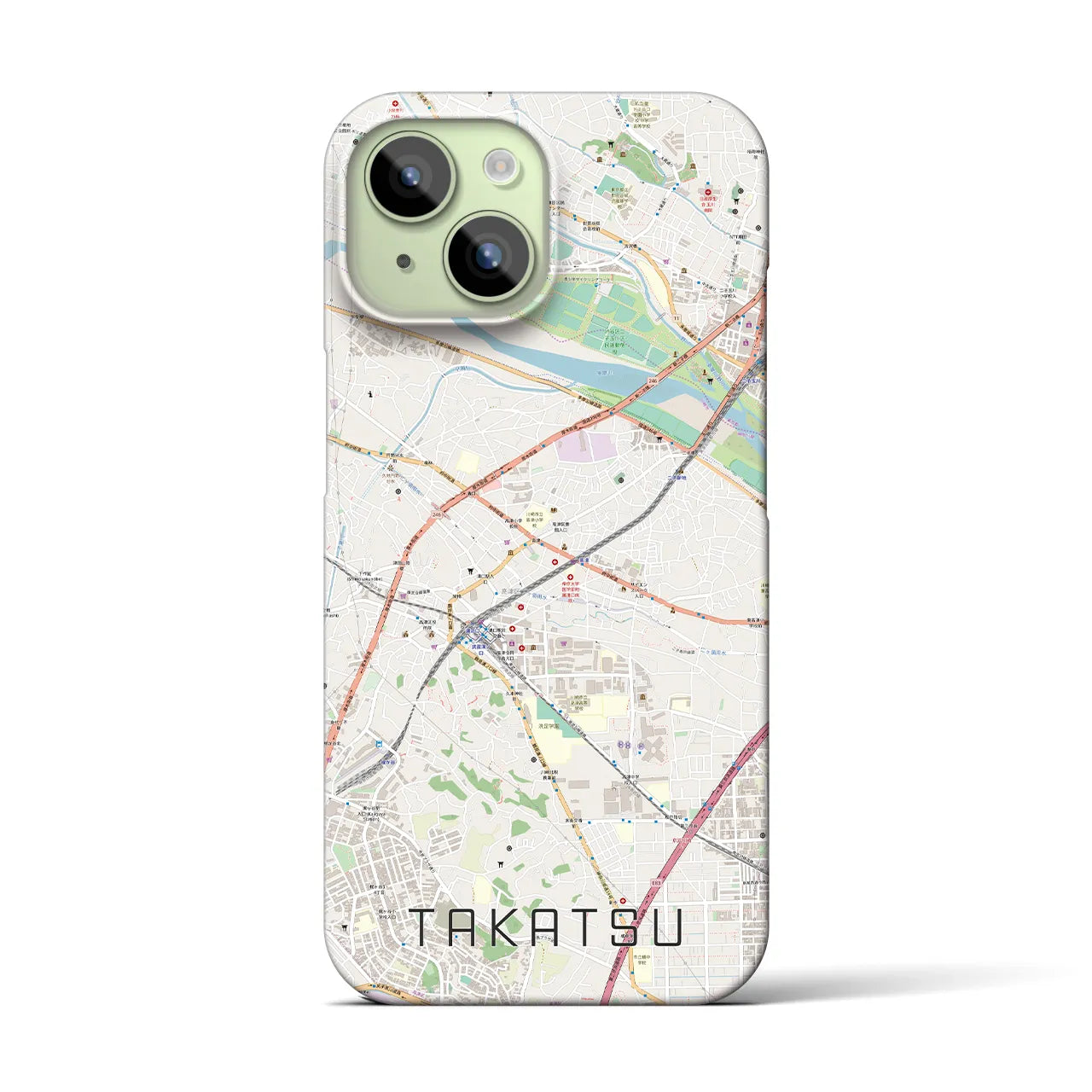【高津(神奈川県)】地図柄iPhoneケース(バックカバータイプ)