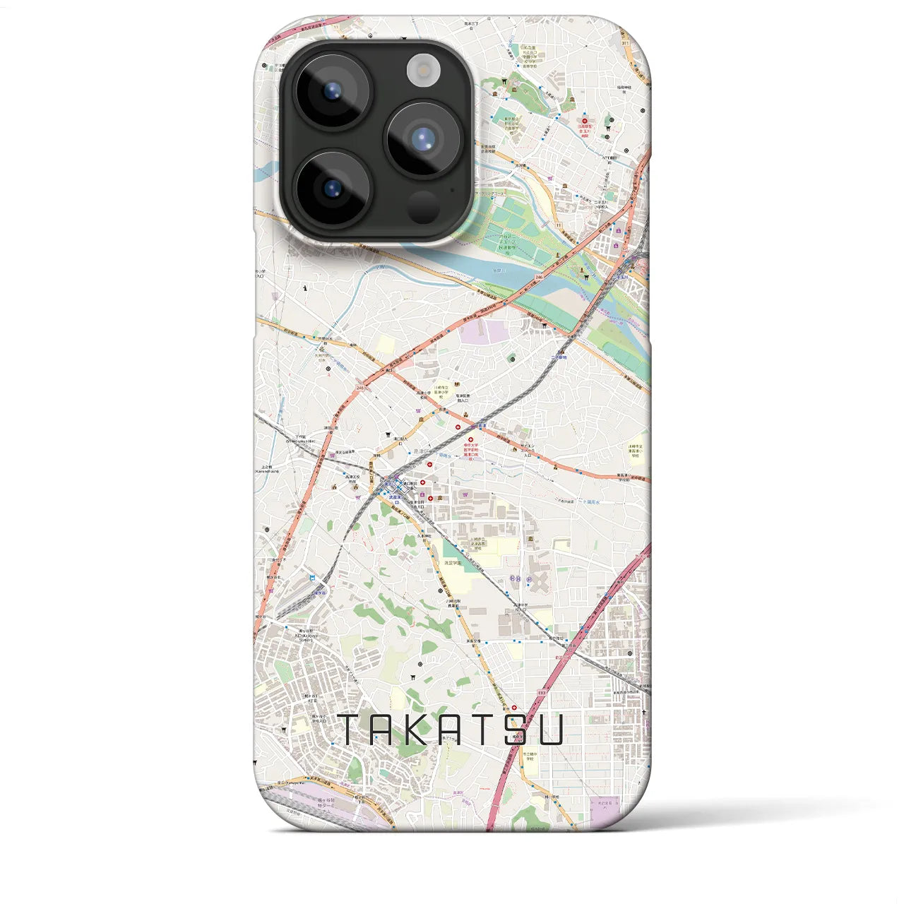 【高津(神奈川県)】地図柄iPhoneケース(バックカバータイプ)