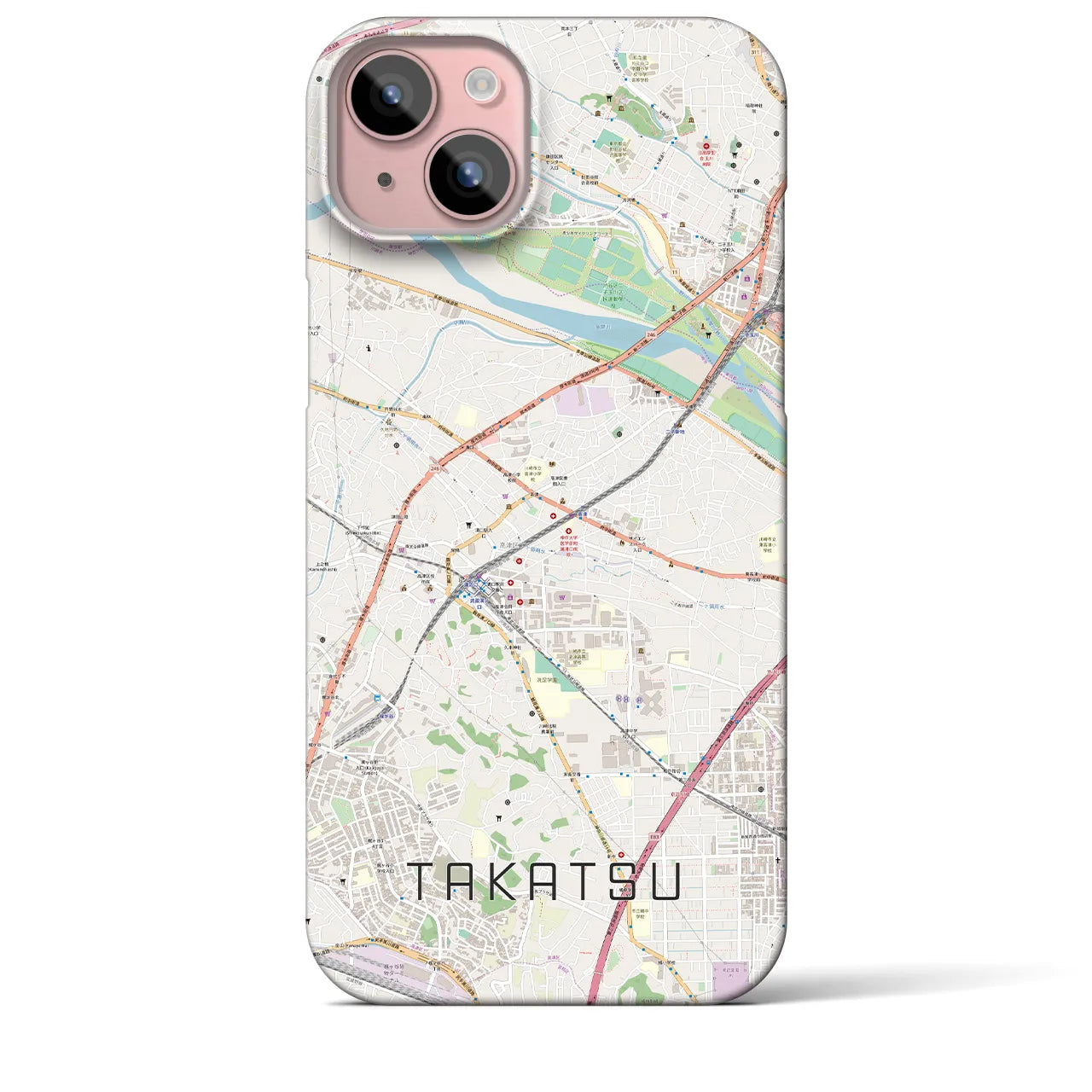 【高津(神奈川県)】地図柄iPhoneケース(バックカバータイプ)