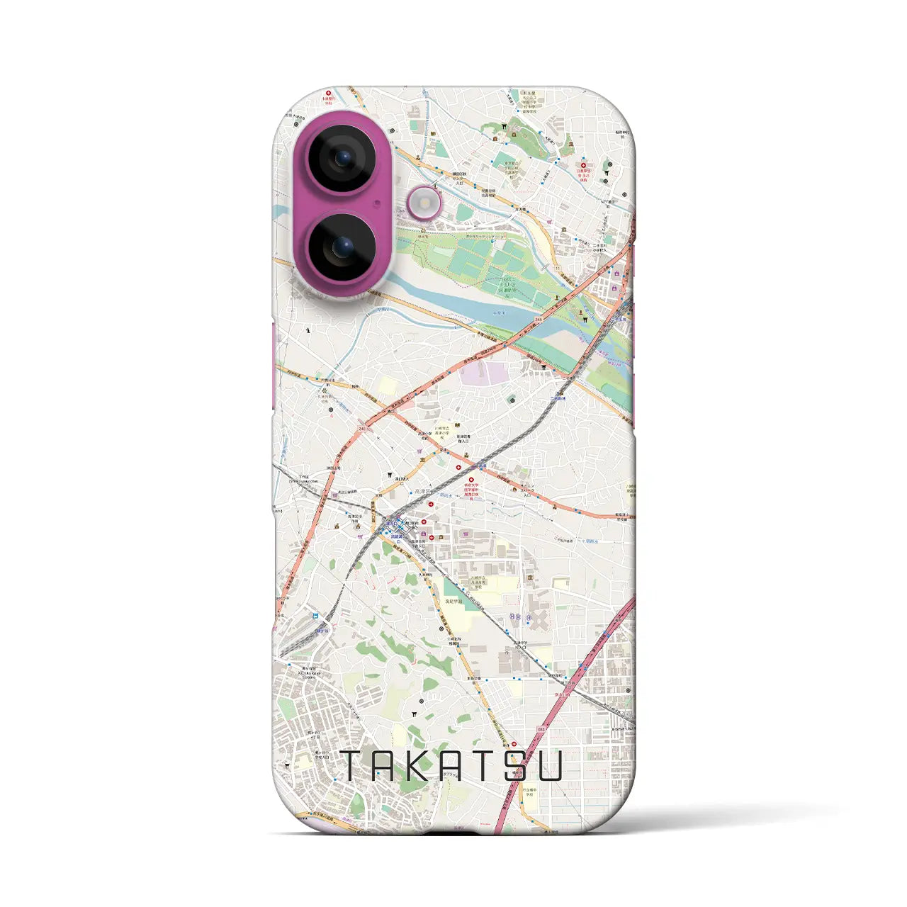 【高津(神奈川県)】地図柄iPhoneケース(バックカバータイプ)