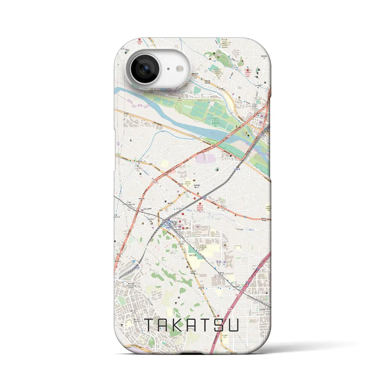 【高津(神奈川県)】地図柄iPhoneケース(バックカバータイプ)