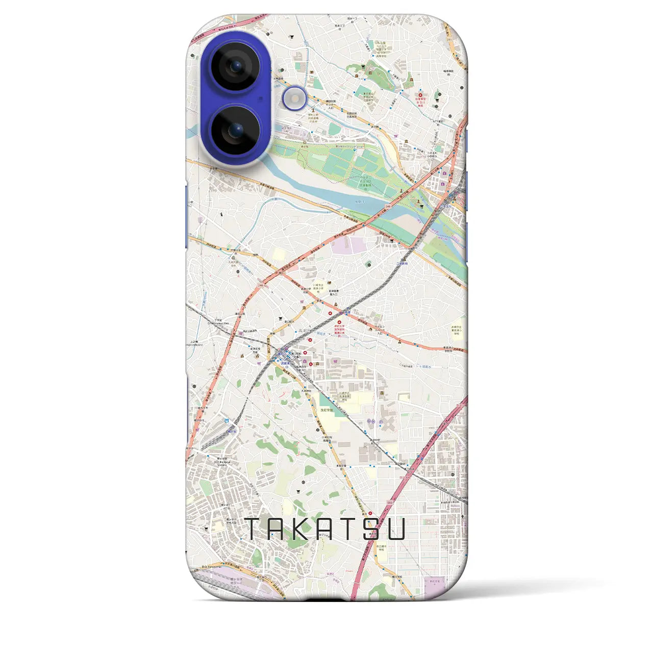 【高津(神奈川県)】地図柄iPhoneケース(バックカバータイプ)ナチュラル・iPhone 16 Pro Max 用