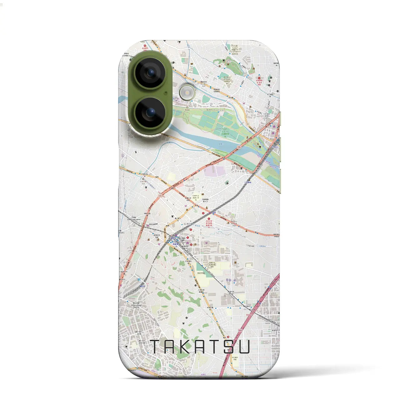 【高津(神奈川県)】地図柄iPhoneケース(バックカバータイプ)ナチュラル・iPhone 17 Pro Max 用