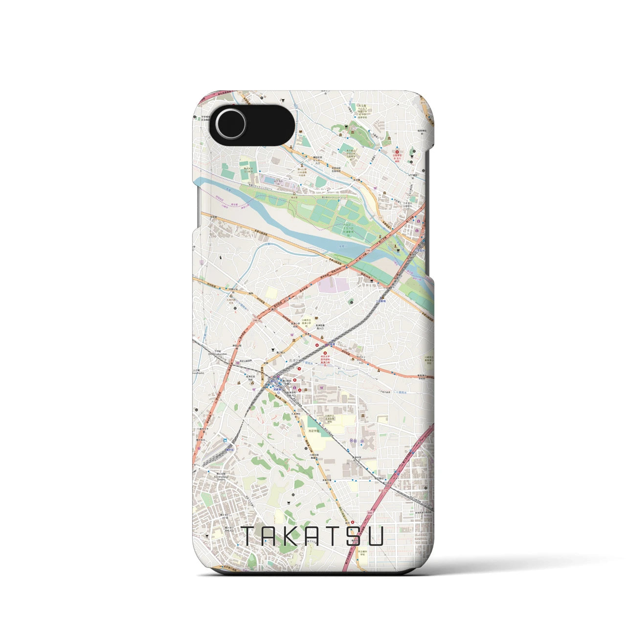 【高津(神奈川県)】地図柄iPhoneケース(バックカバータイプ)