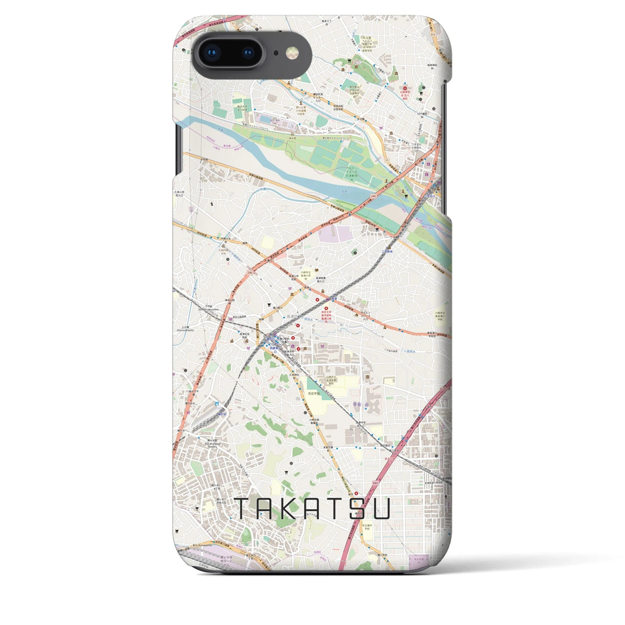 【高津(神奈川県)】地図柄iPhoneケース(バックカバータイプ)