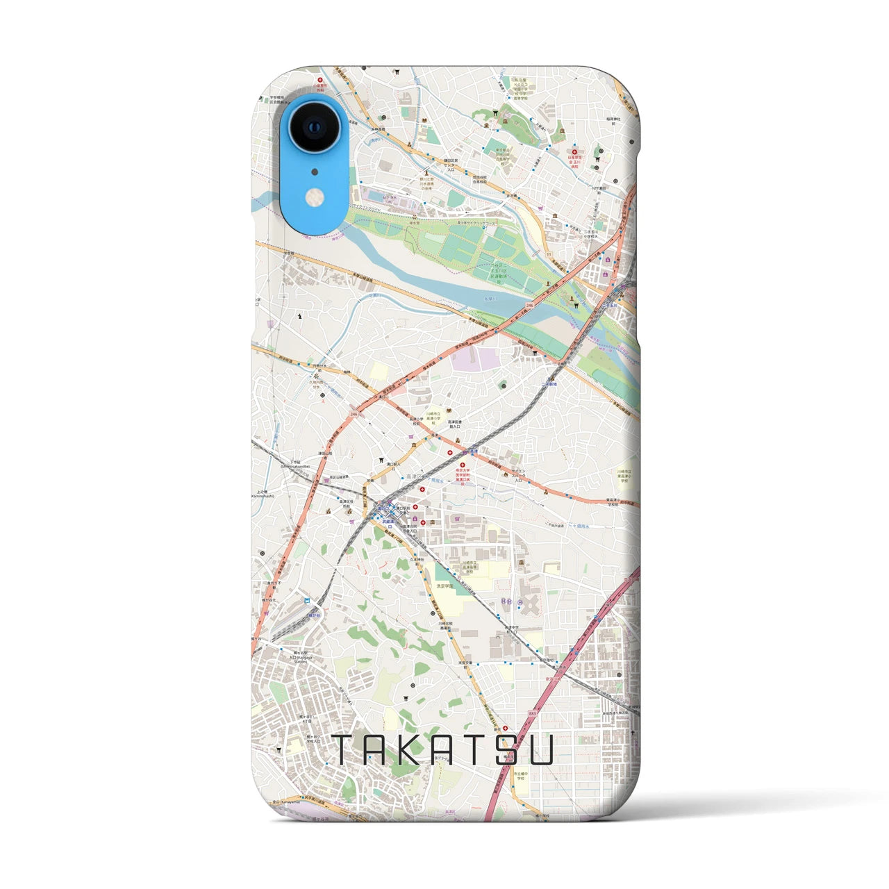 【高津(神奈川県)】地図柄iPhoneケース(バックカバータイプ)