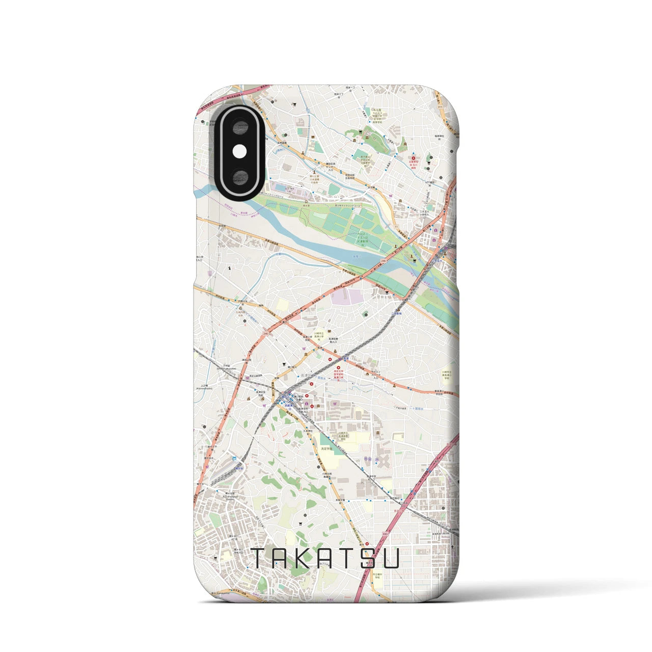 【高津(神奈川県)】地図柄iPhoneケース(バックカバータイプ)