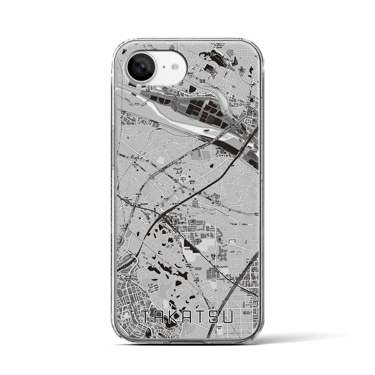 【高津(神奈川県)】地図柄iPhoneケース(クリアタイプ)