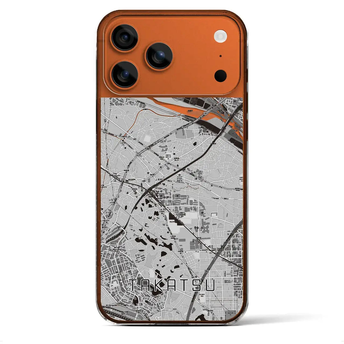 【高津(神奈川県)】地図柄iPhoneケース(クリアタイプ)