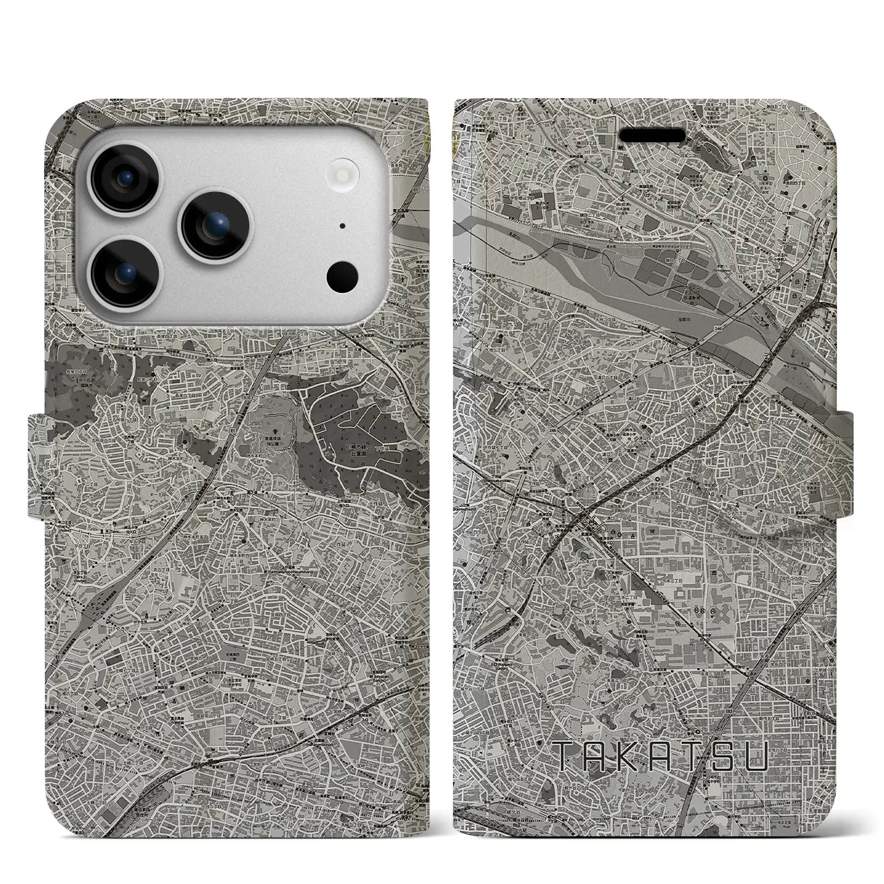 【高津(神奈川県)】地図柄iPhoneケース(手帳タイプ)