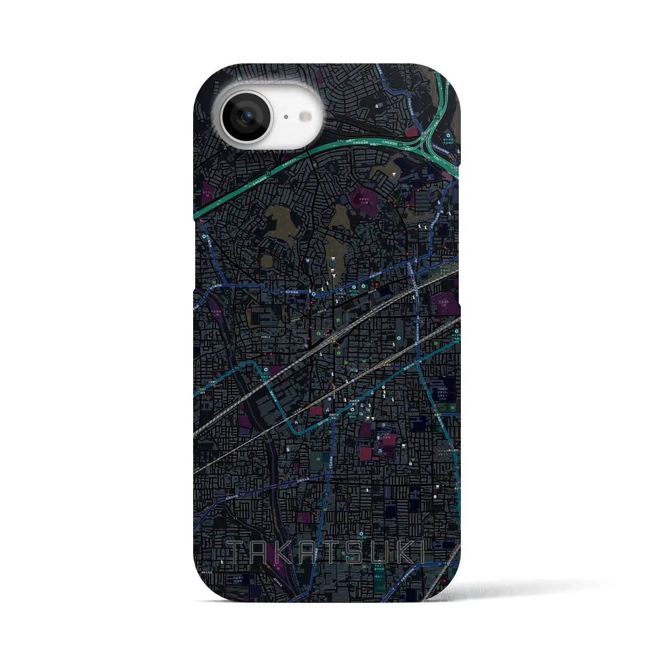 【高槻(大阪府)】地図柄iPhoneケース(バックカバータイプ)