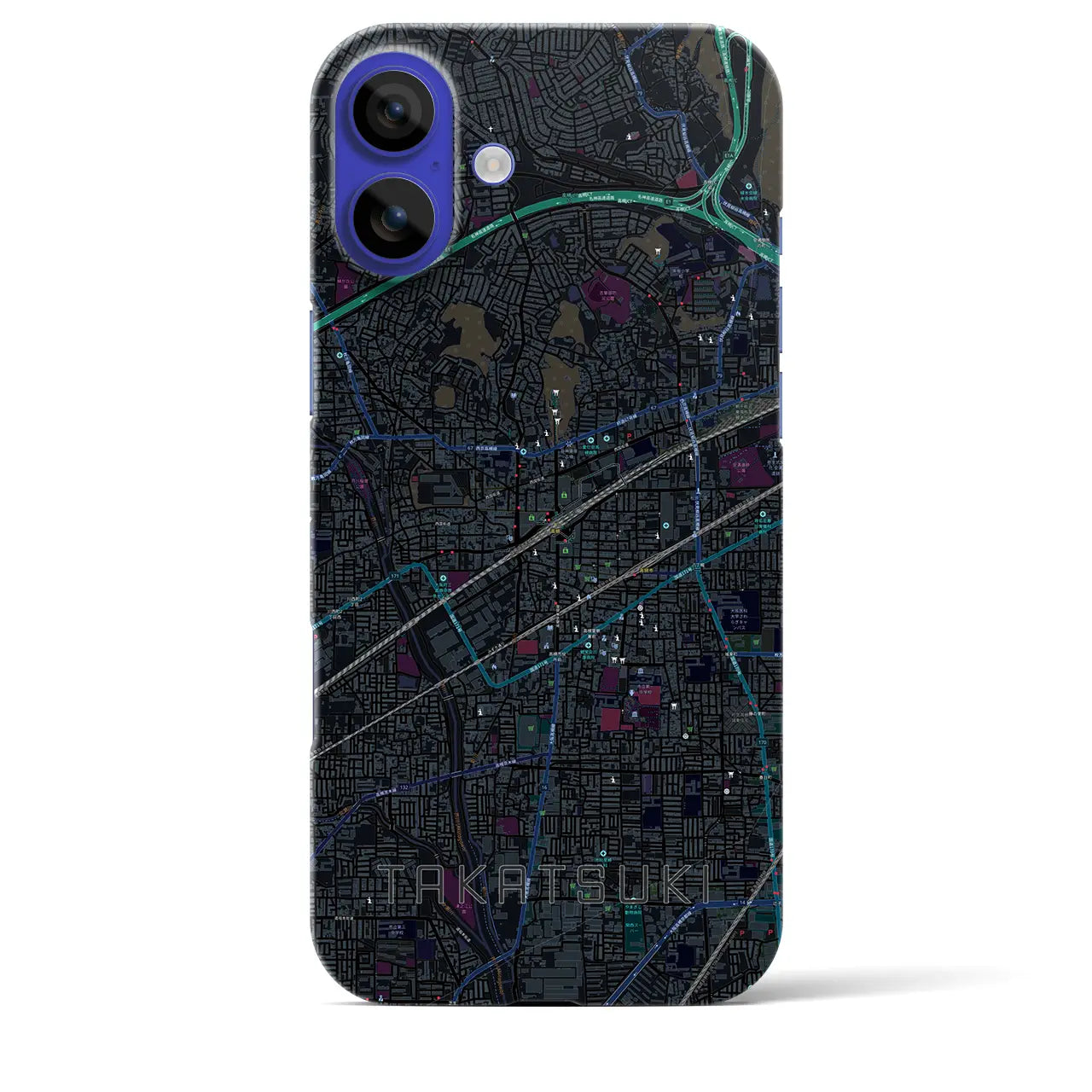 【高槻(大阪府)】地図柄iPhoneケース(バックカバータイプ)