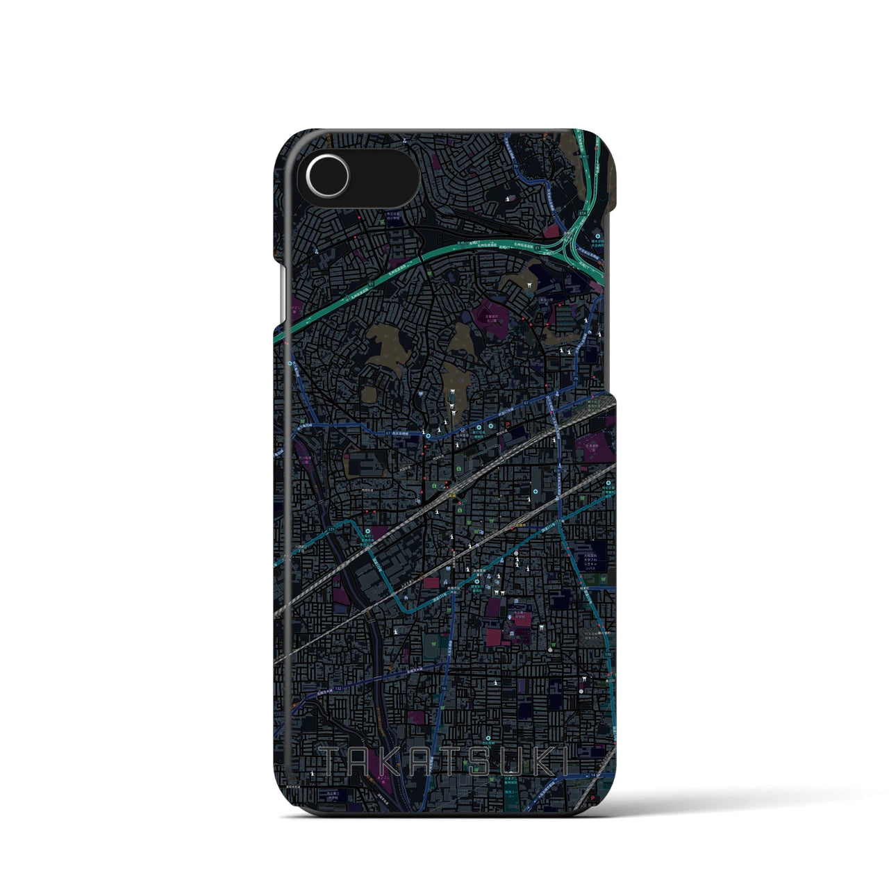 【高槻(大阪府)】地図柄iPhoneケース(バックカバータイプ)