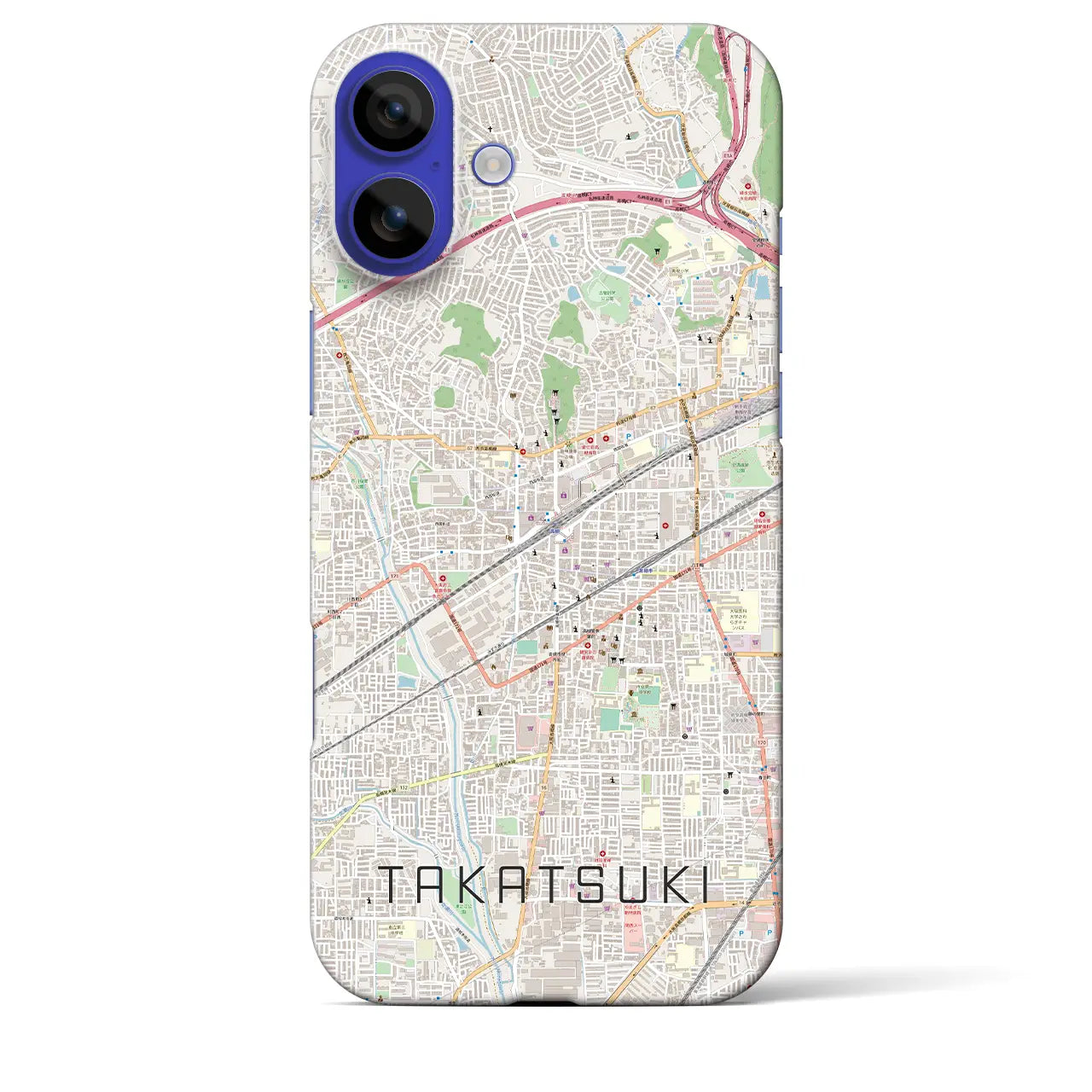 【高槻(大阪府)】地図柄iPhoneケース(バックカバータイプ)ナチュラル・iPhone 16 Pro Max 用
