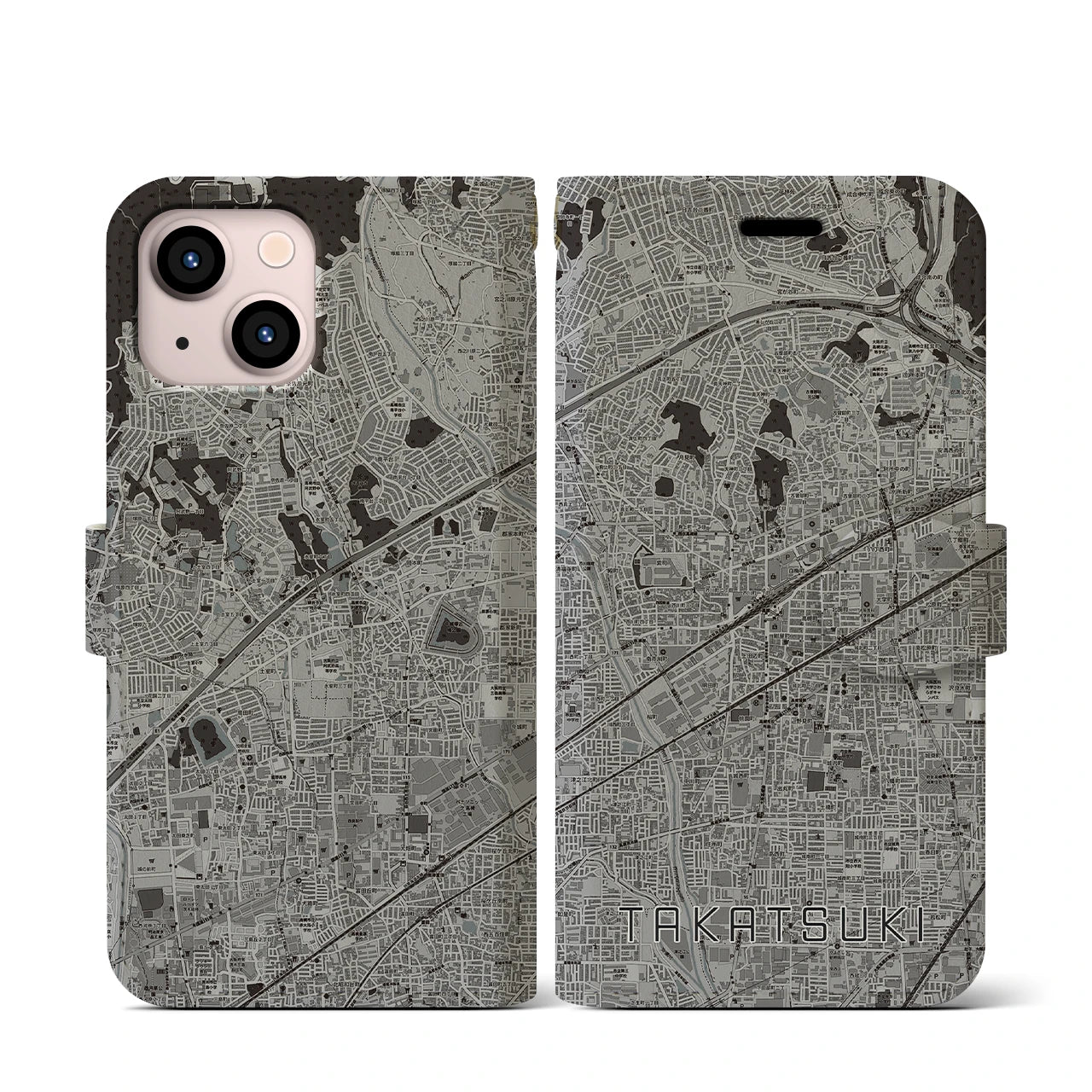 【高槻(大阪府)】地図柄iPhoneケース(手帳タイプ)