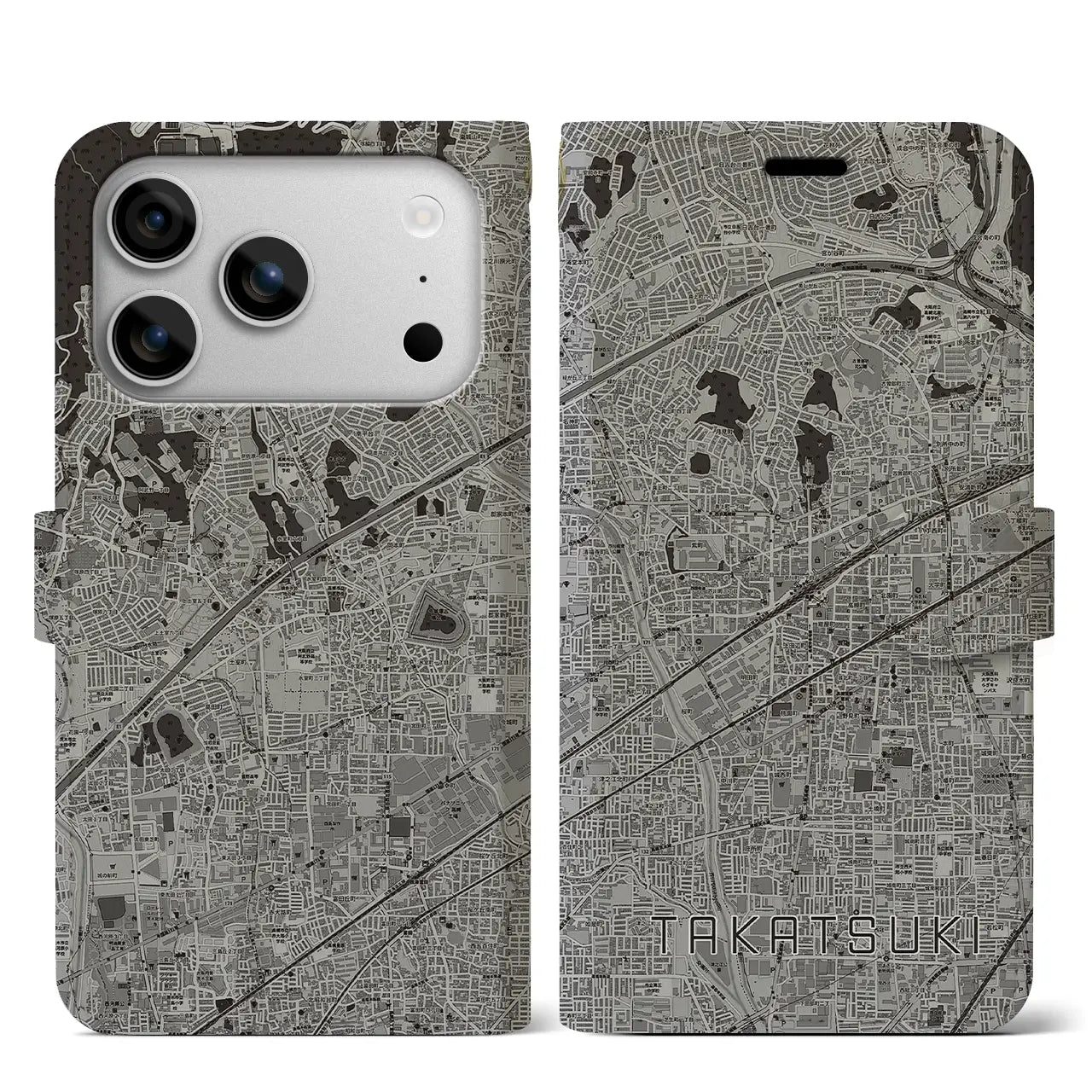 【高槻(大阪府)】地図柄iPhoneケース(手帳タイプ)