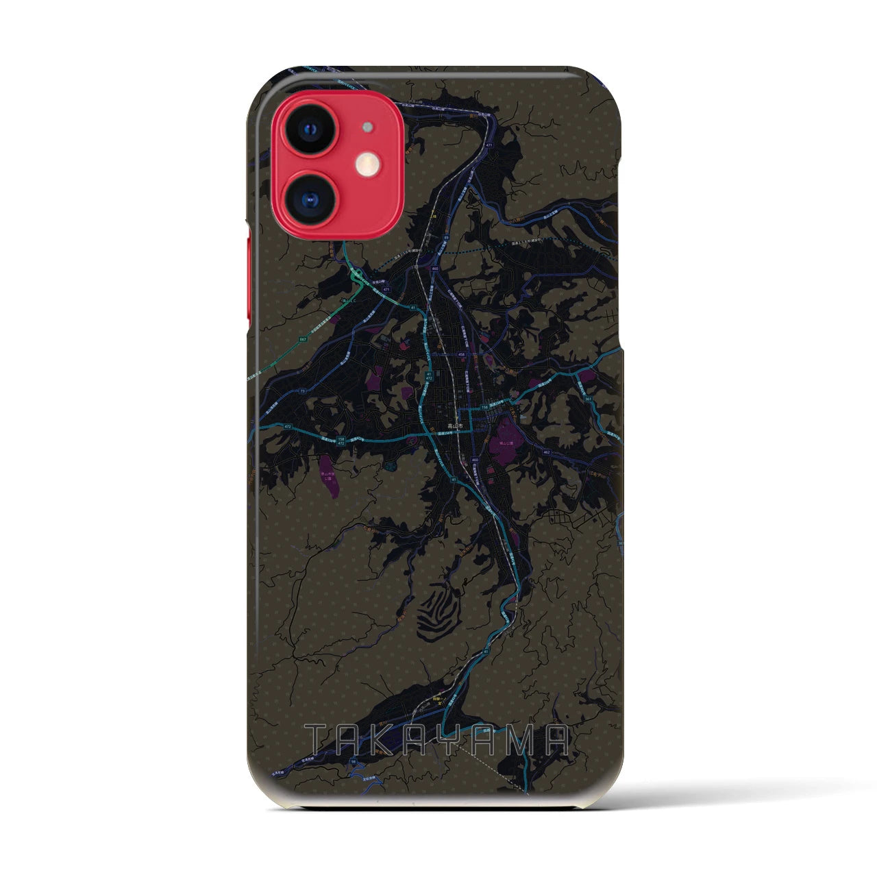 【高山(岐阜県)】地図柄iPhoneケース(バックカバータイプ)