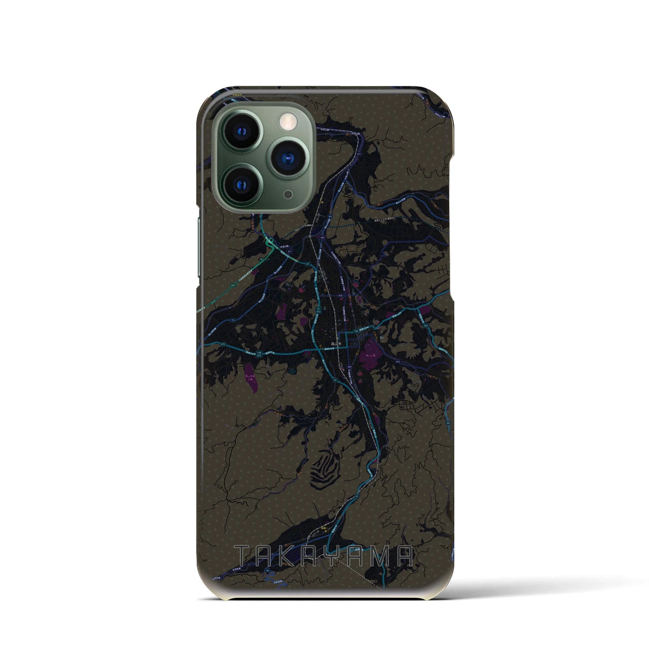 【高山(岐阜県)】地図柄iPhoneケース(バックカバータイプ)