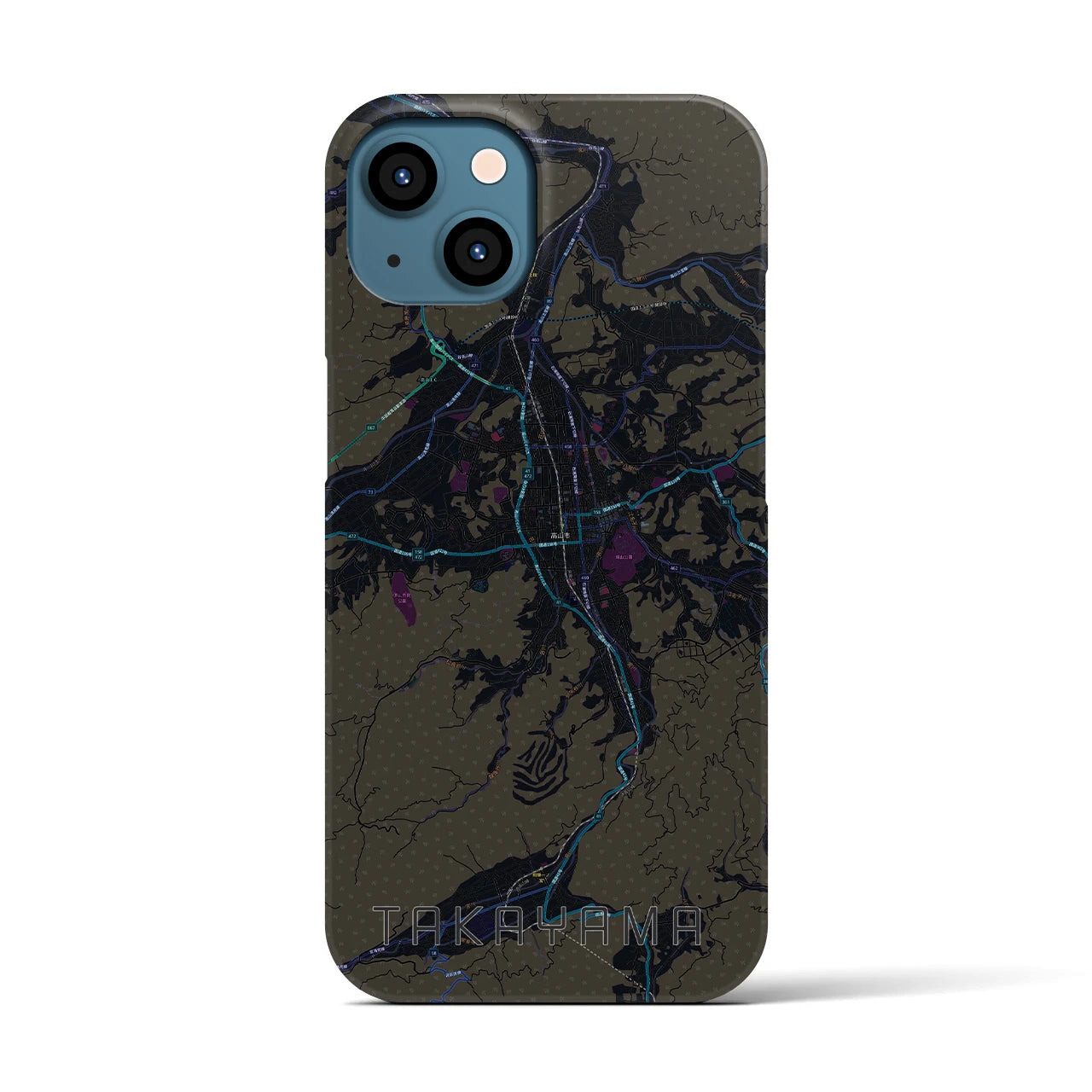 【高山(岐阜県)】地図柄iPhoneケース(バックカバータイプ)
