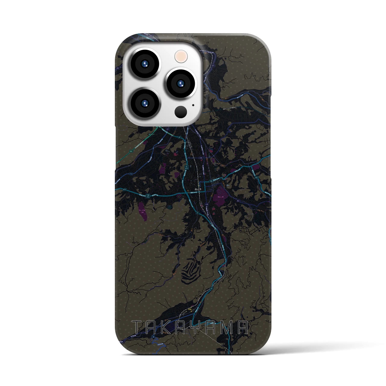 【高山(岐阜県)】地図柄iPhoneケース(バックカバータイプ)